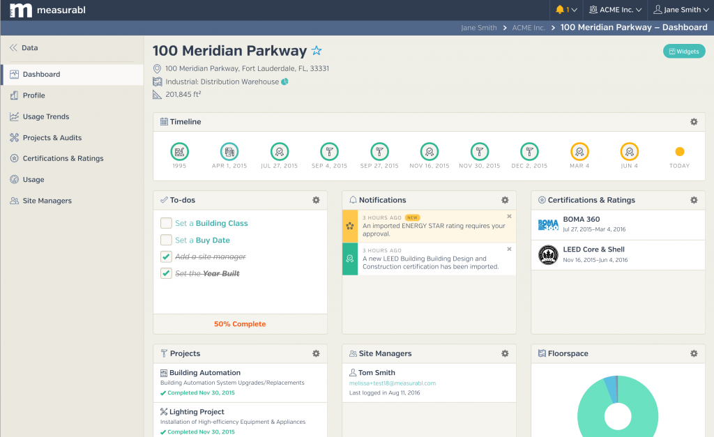 Measurabl Dashboard