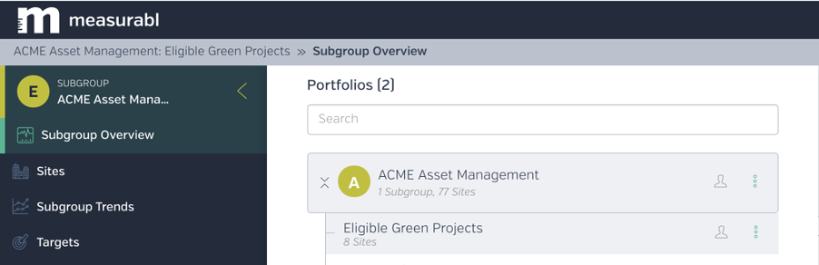 Load sites (buildings) into the platform and organize them by creating as many groups and sub-groups as desired.