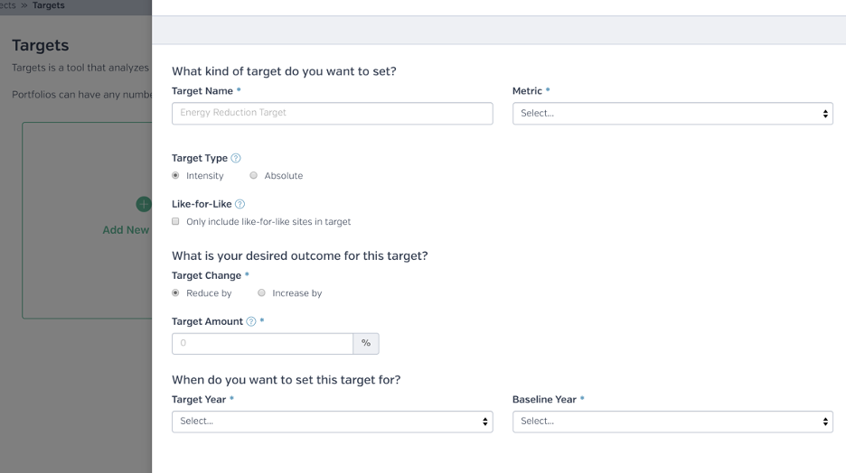 Track targets within your portfolio to ensure you meet your ESG goals.