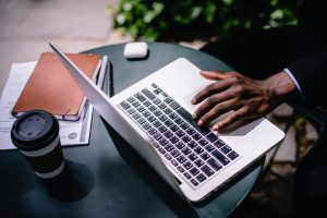 Man working on laptop