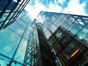 glass skyscraper buildings