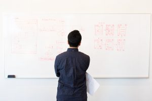 Man standing in front of whiteboard