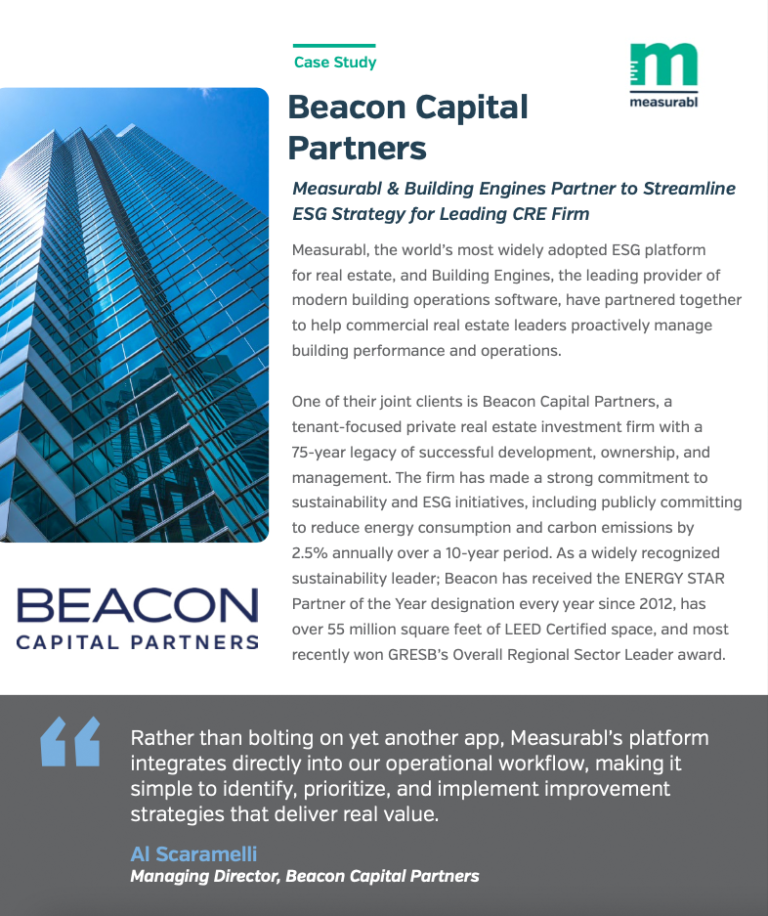 Measurabl Streamlines ESG Strategy for Beacon Capital Partners Measurabl